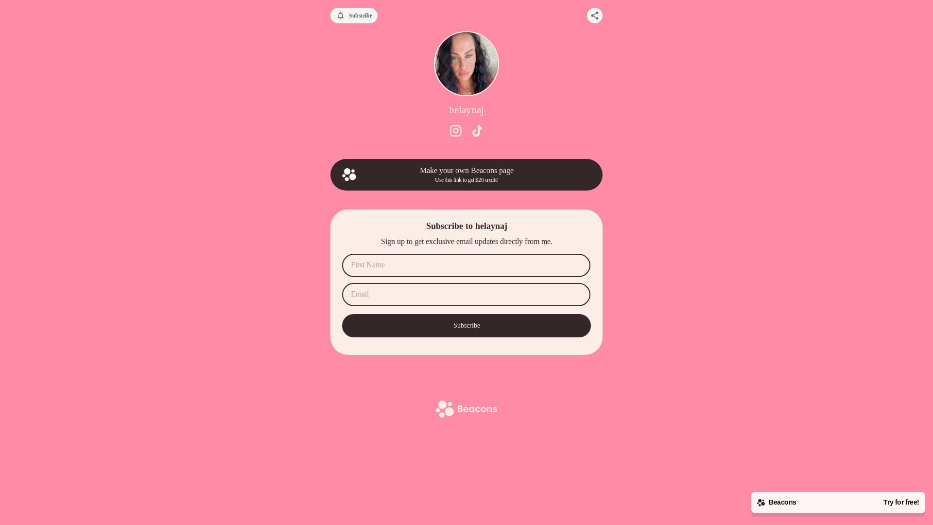 website screenshot of https://helaynaj.com/