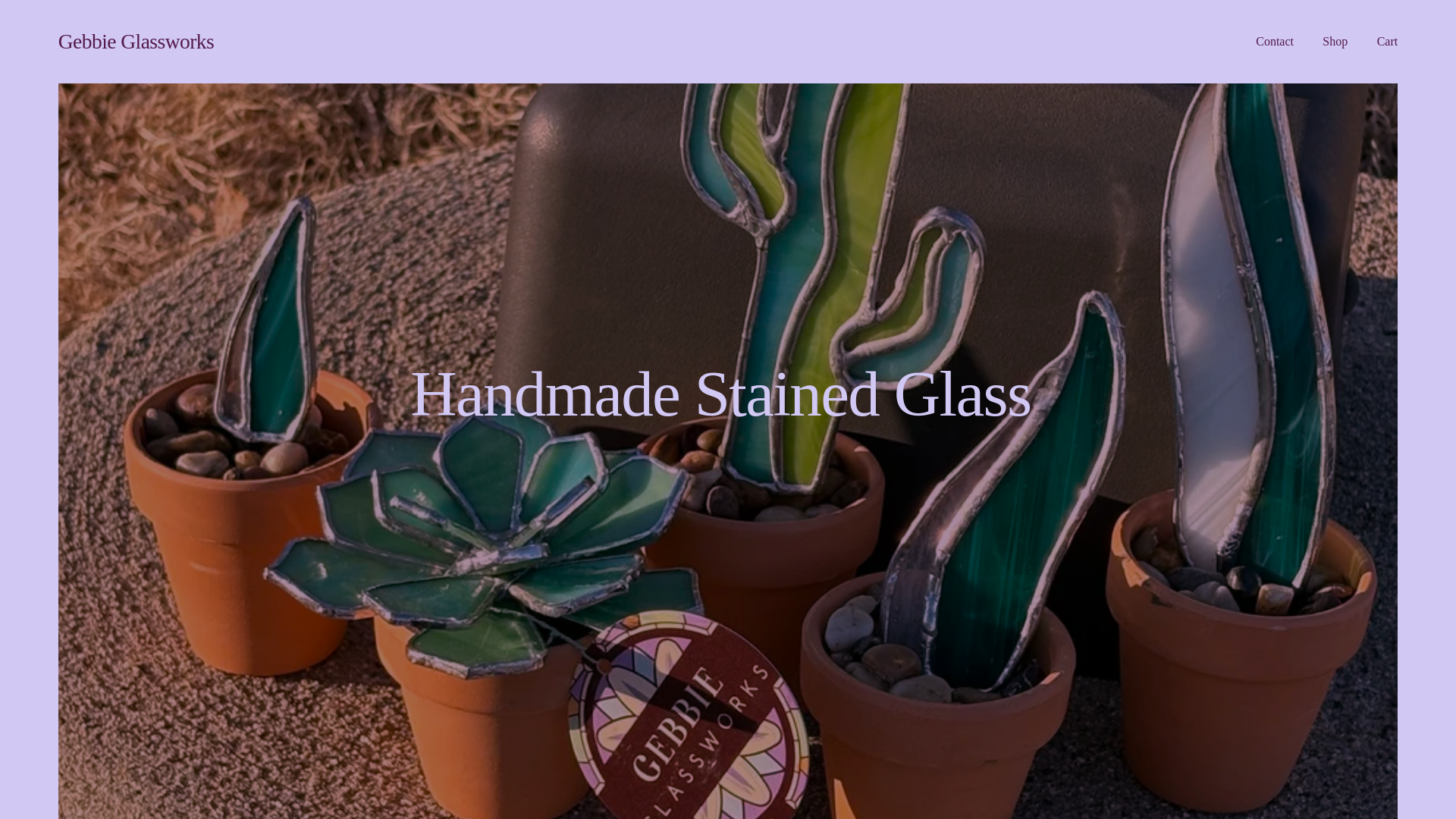 website screenshot of https://gebbieglassworks.com/