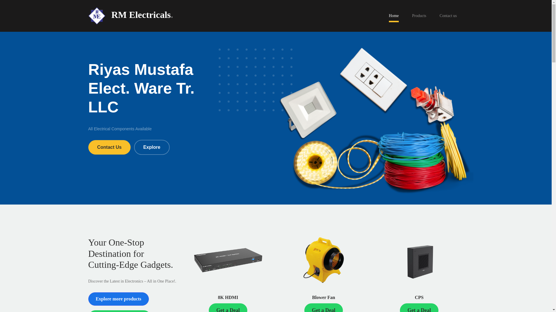 website screenshot of https://rmelectric.ae/