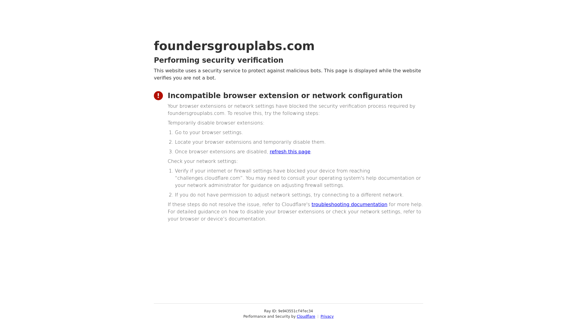 website screenshot of https://foundersgrouplabs.com/