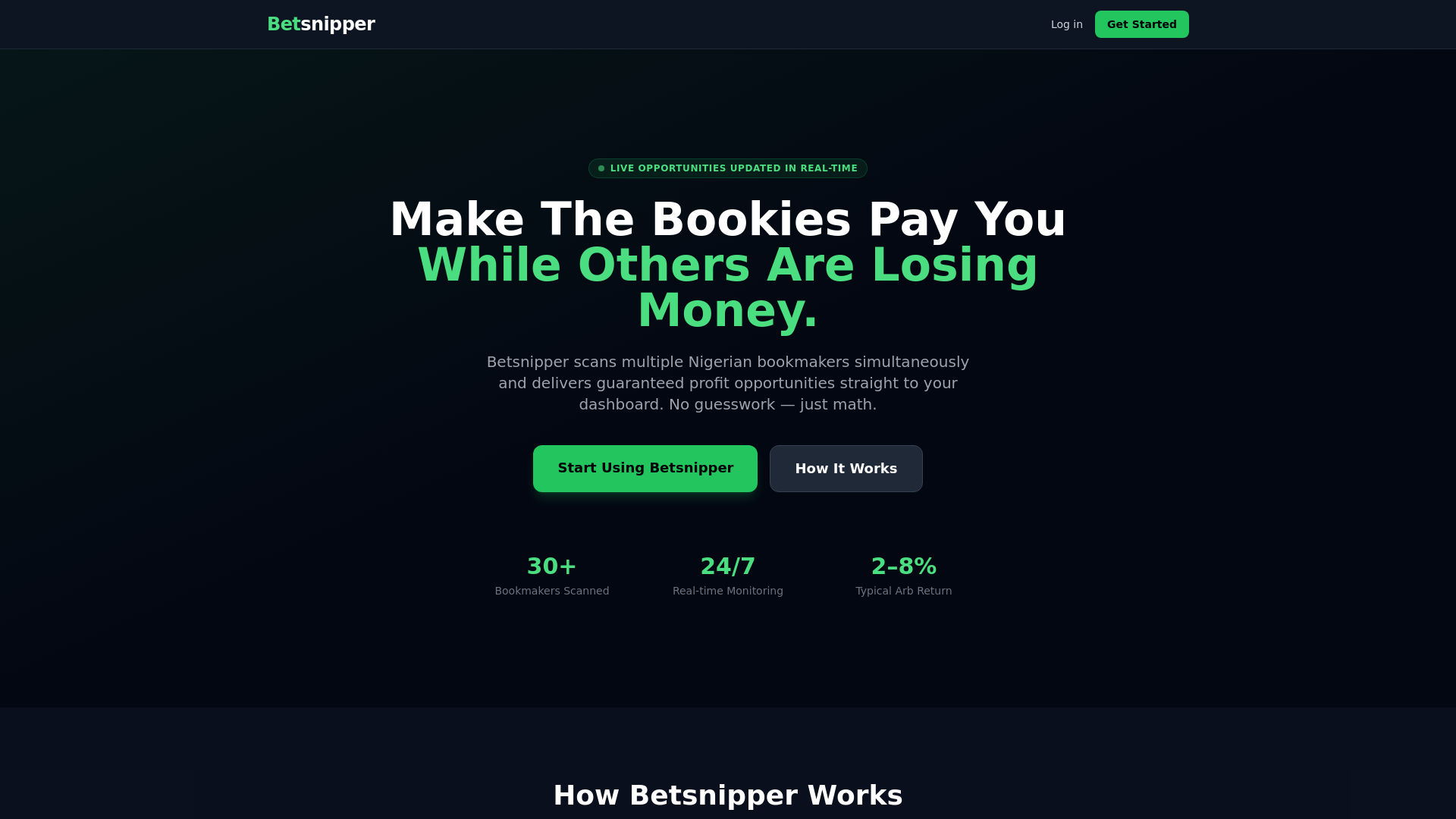 website screenshot of https://betsnipper.com/