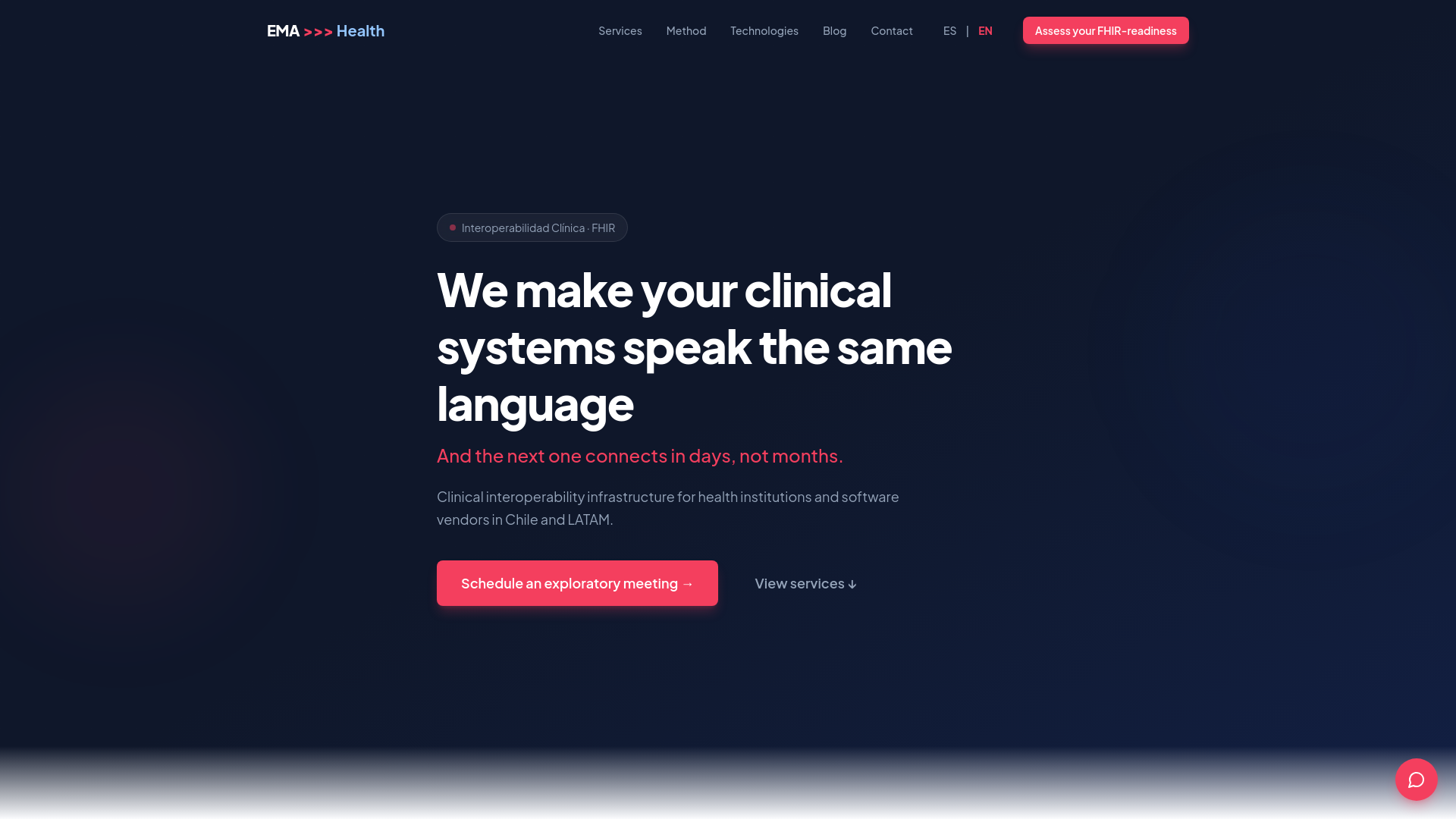 website screenshot of https://emahealth.io/