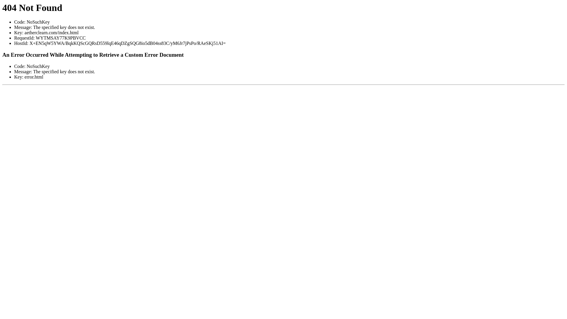 website screenshot of https://aetherclearn.com/