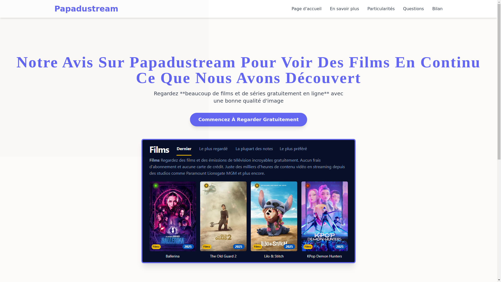 website screenshot of https://papadustream-8yei.pages.dev/