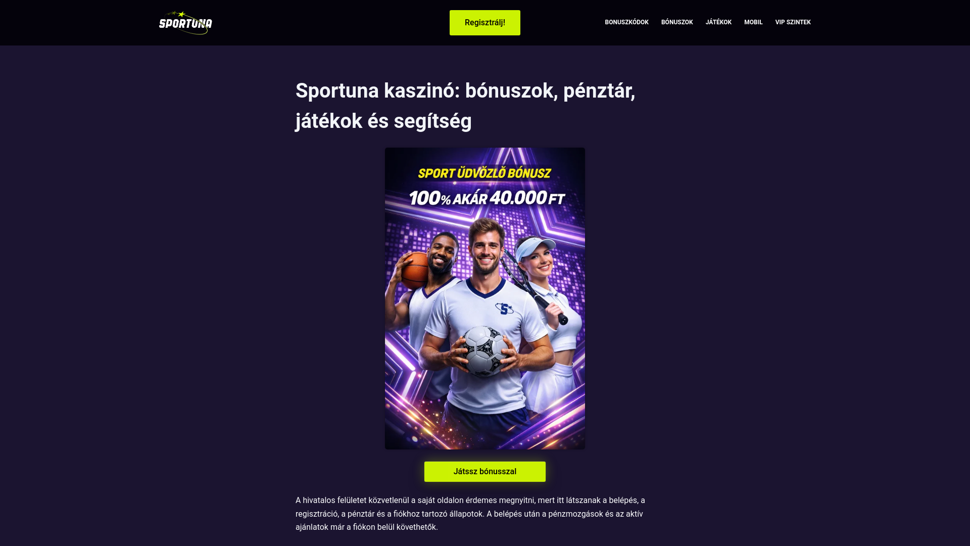 website screenshot of https://sportunahu.com/