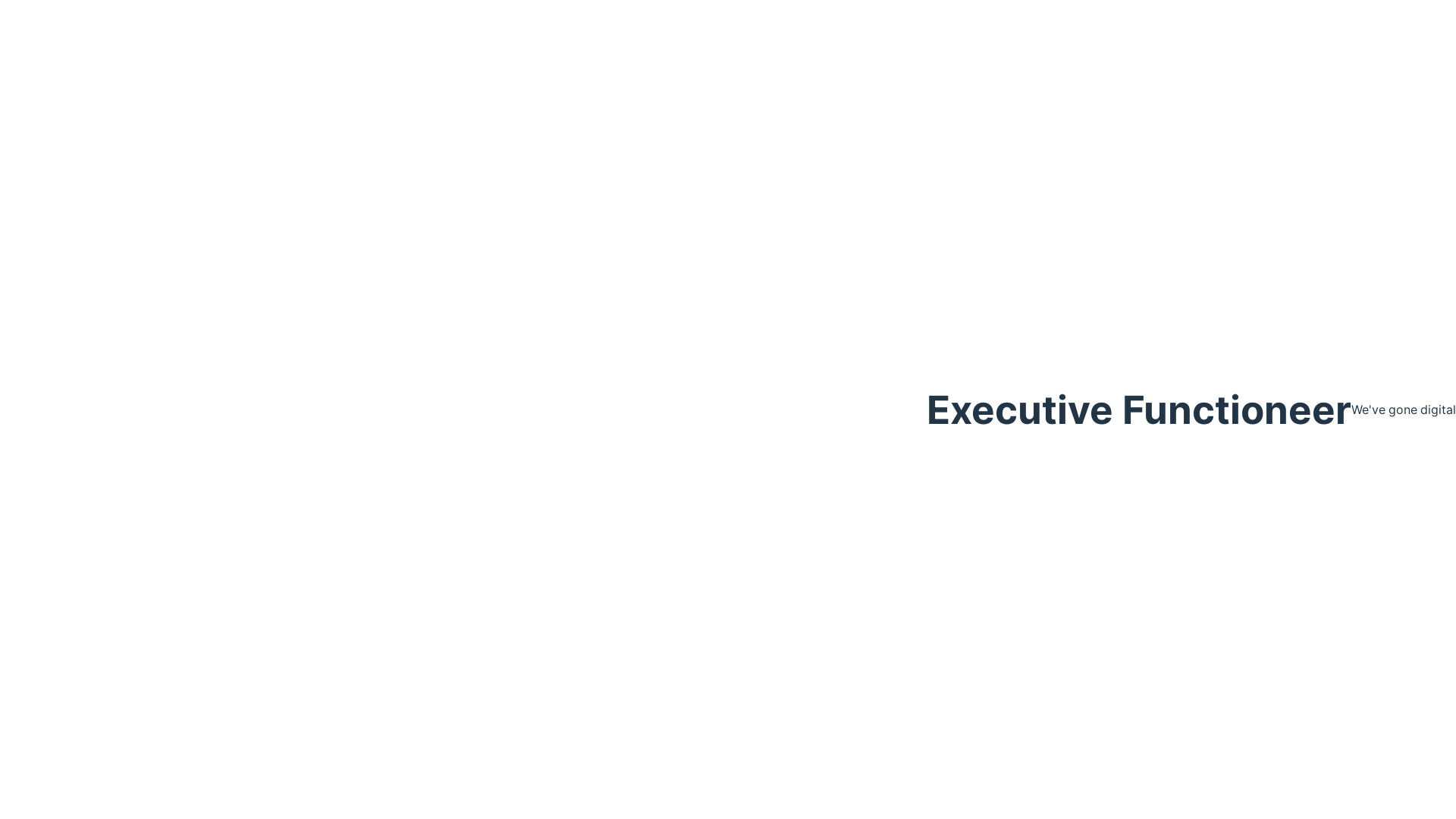 website screenshot of https://executivefunctioneer.com/