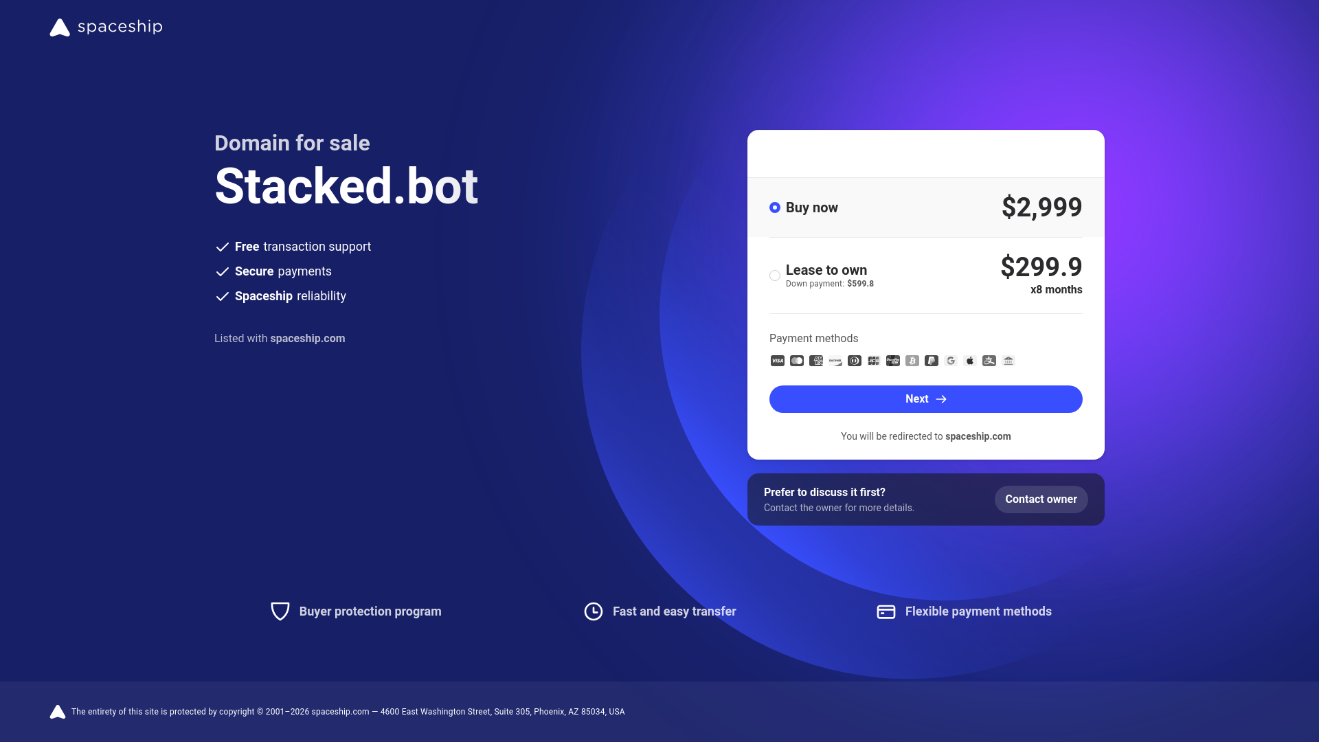 website screenshot of https://stacked.bot/