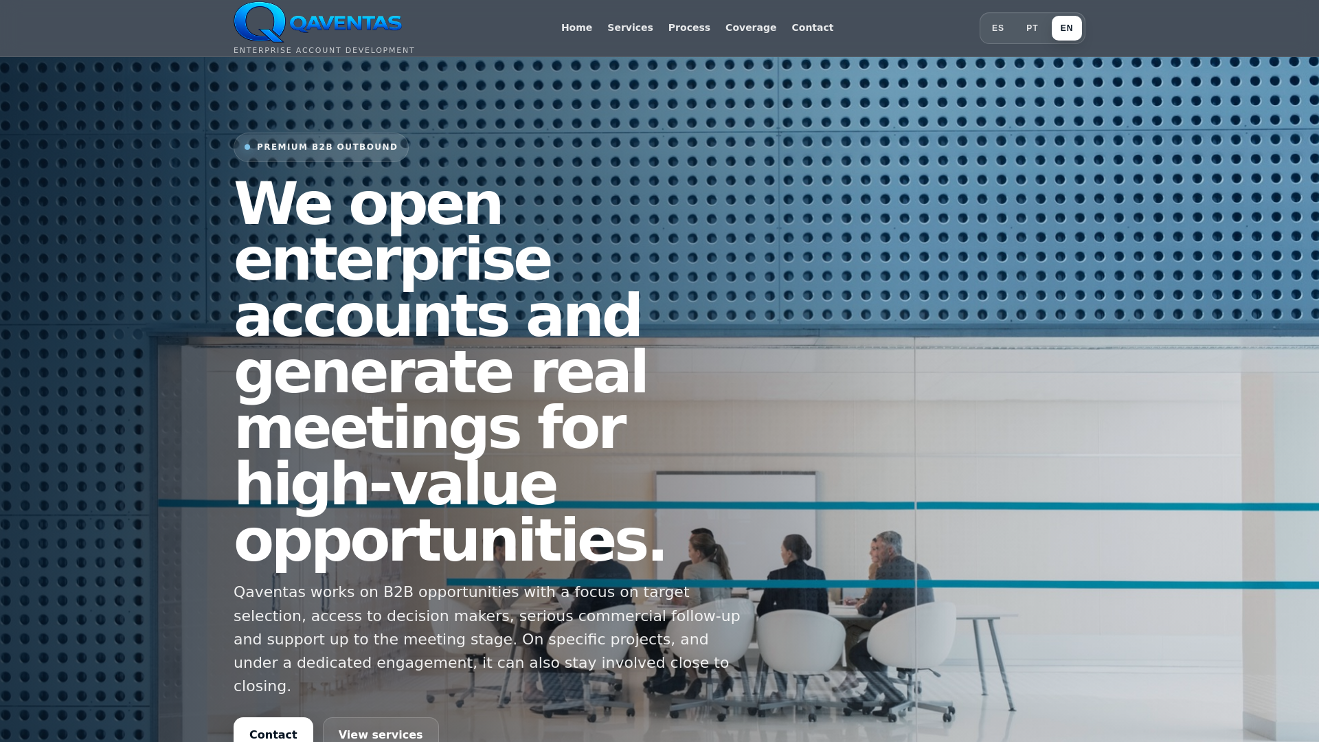 website screenshot of https://qaventas.com/