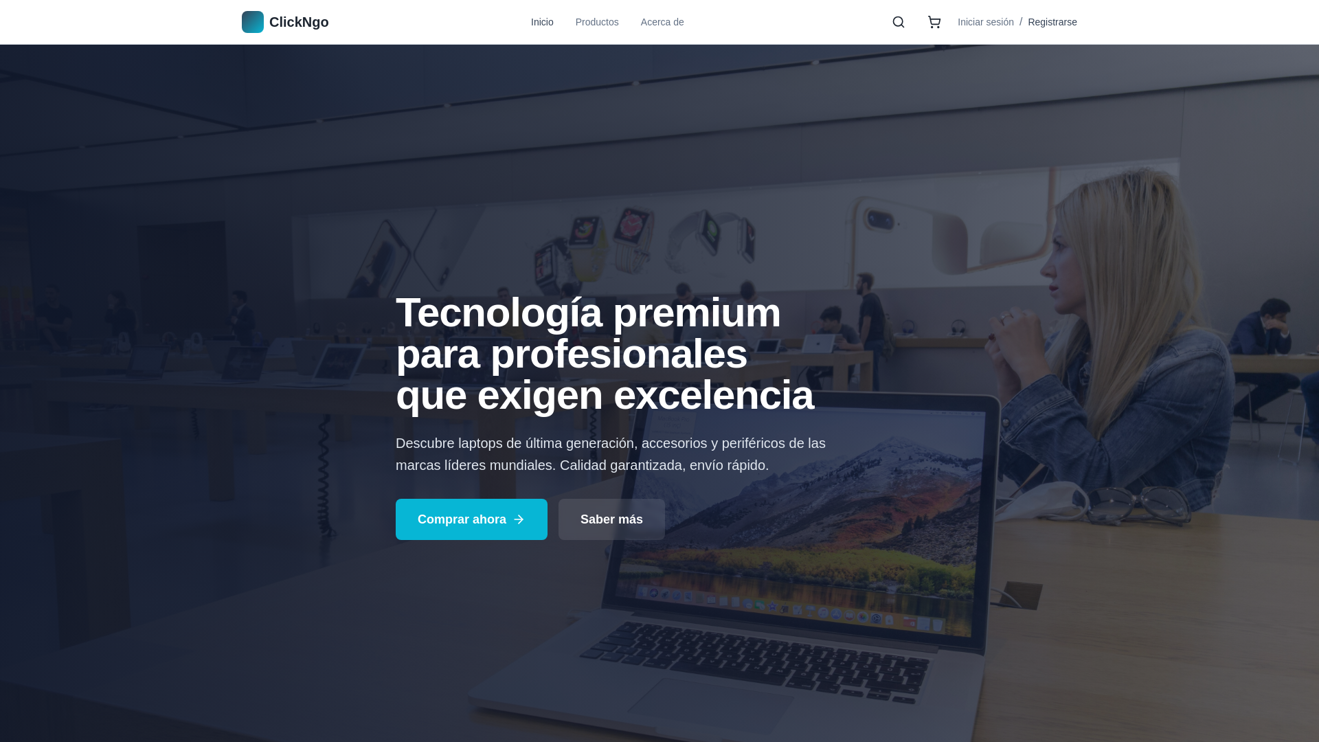 website screenshot of https://clickngo.com.co/