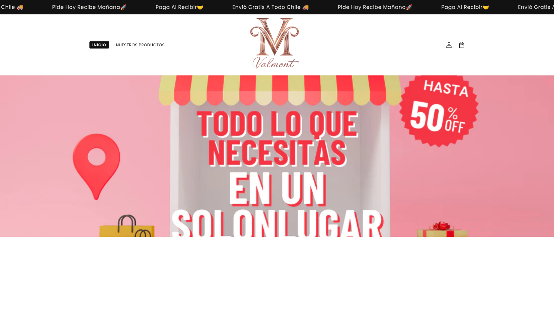 website screenshot of https://valmontt.shop