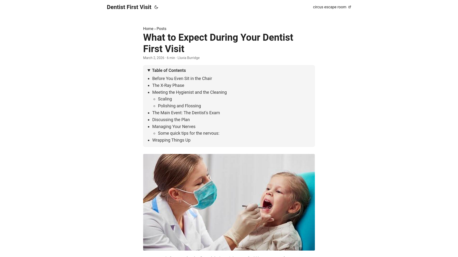 website screenshot of https://dentist-first-visit.pages.dev/