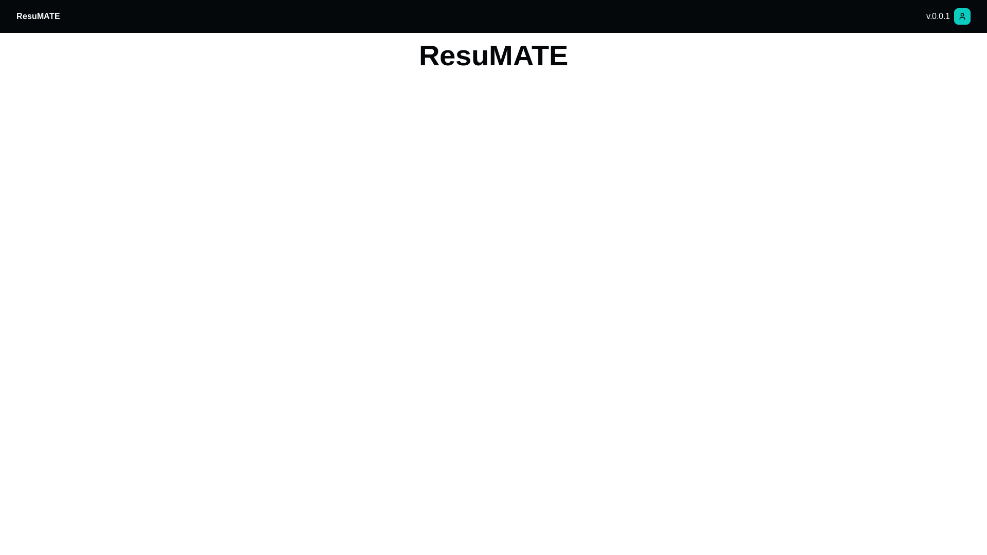 website screenshot of https://resumate-interface.pages.dev/