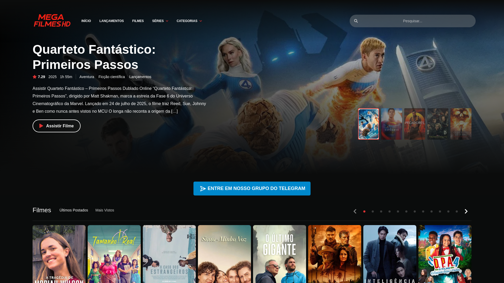 website screenshot of https://megafilmeshd.mom