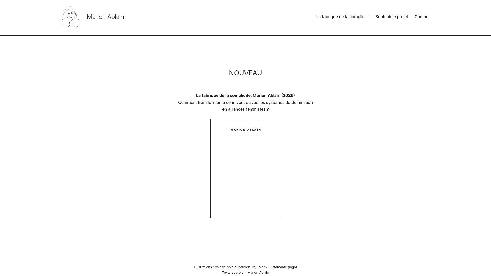 website screenshot of https://marionablain.ch/