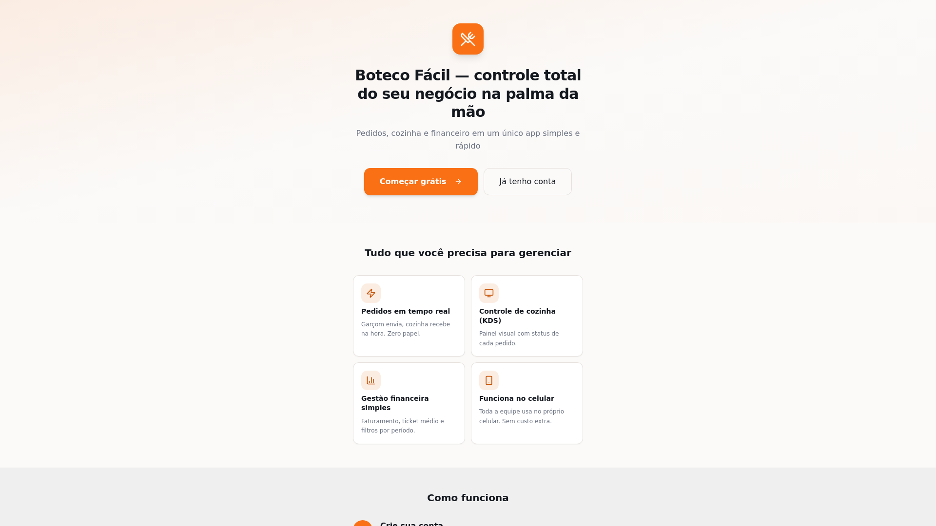 website screenshot of https://botecofacil.com.br/