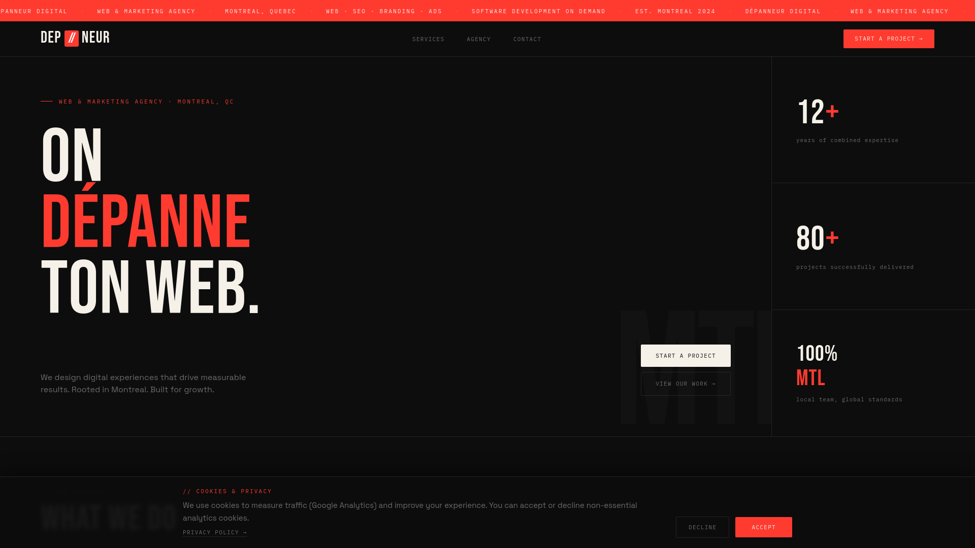 website screenshot of https://depanneurdigital.ca/