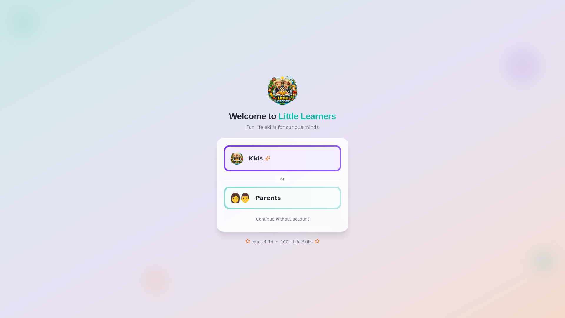 website screenshot of https://littlelearnersapp.com