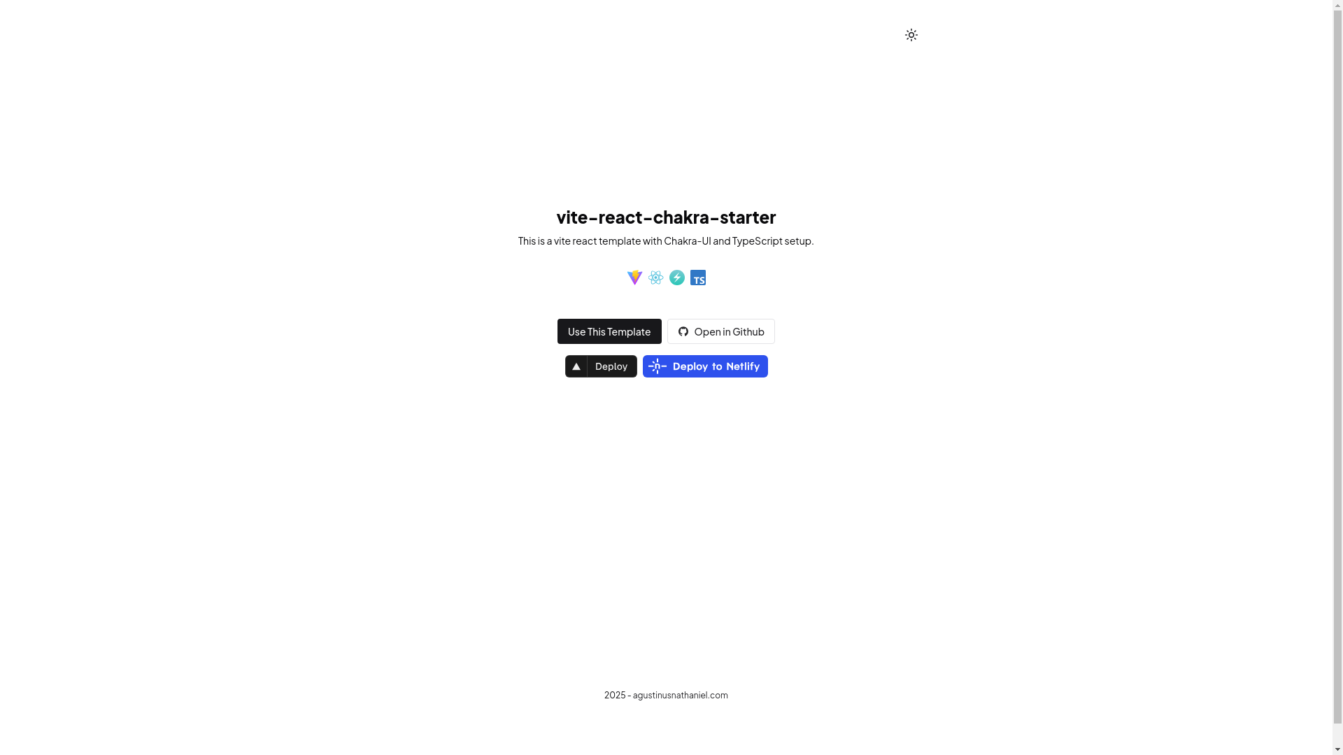 website screenshot of https://vite-react-chakra-starter.pages.dev/