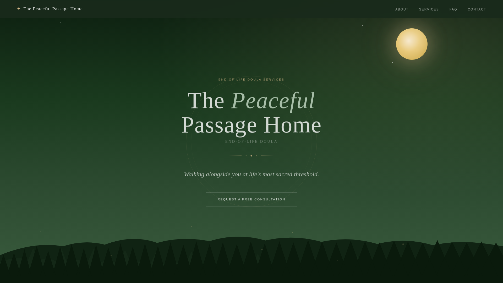 website screenshot of https://thepeacefulpassagehome.org/