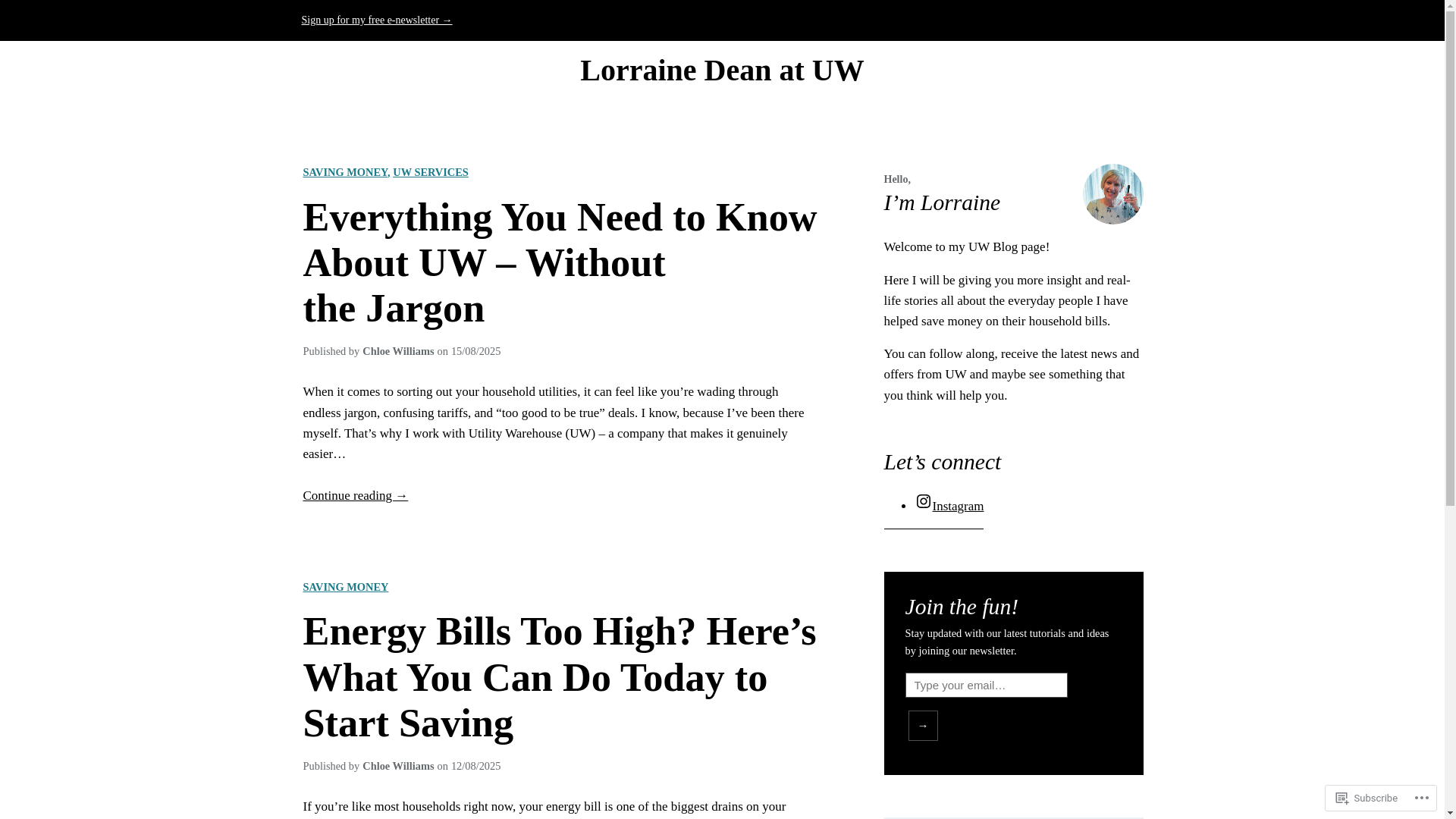 website screenshot of https://lorraineatuw.co.uk/