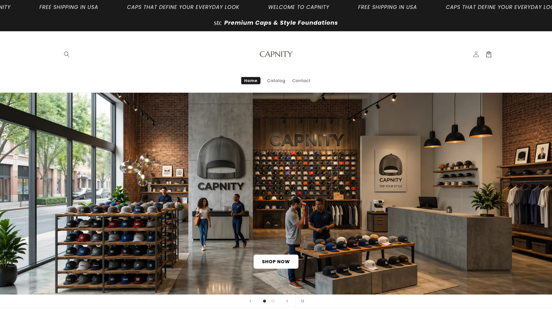 website screenshot of https://capnity.shop/