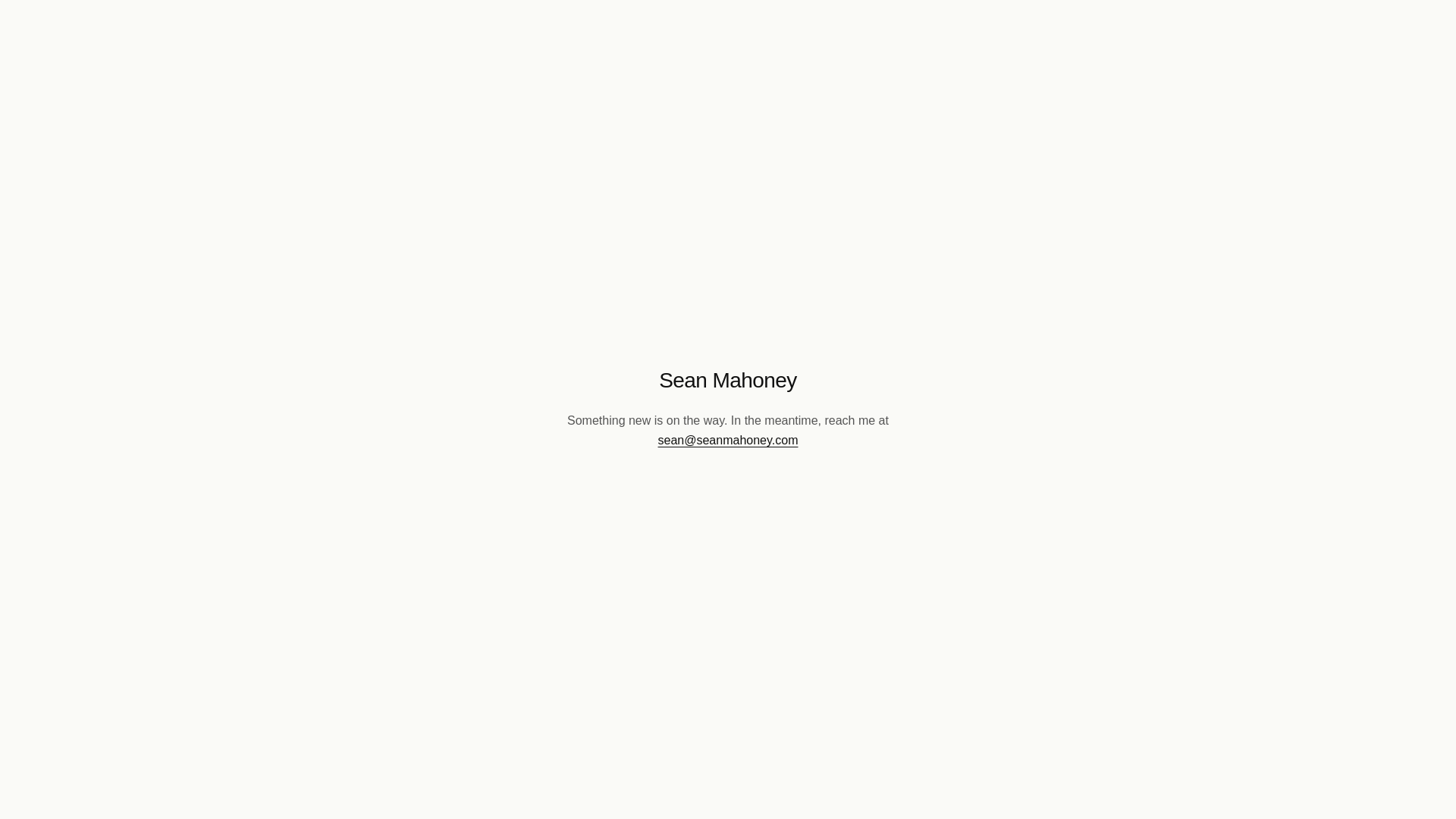 website screenshot of https://seanmahoney.pages.dev/