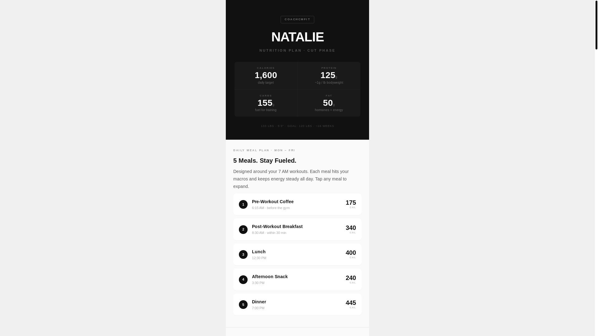 website screenshot of https://natalie-nutrition.pages.dev/