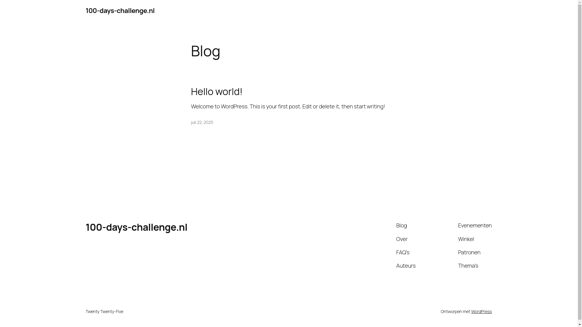 website screenshot of https://100-days-challenge.nl/