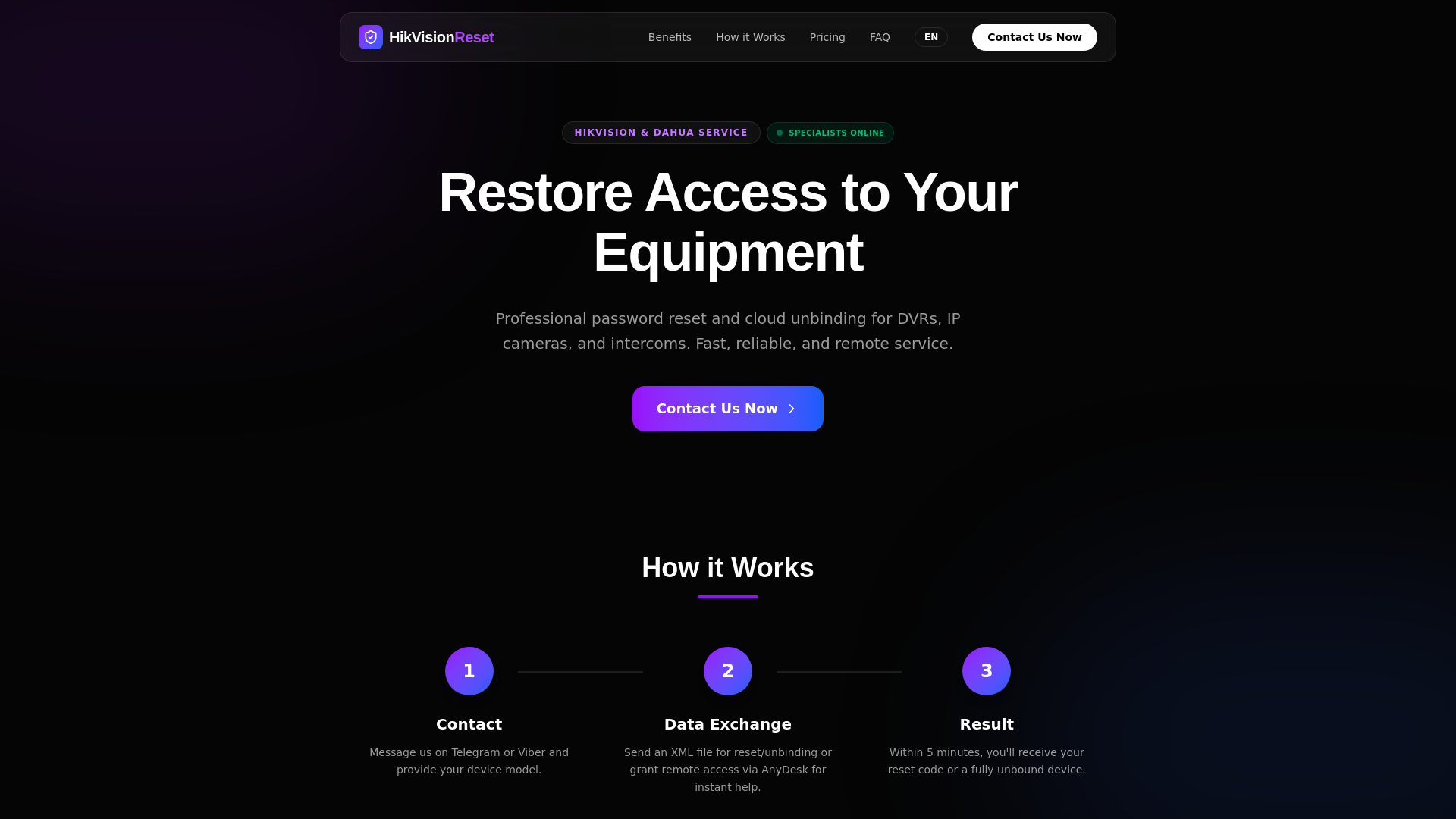 website screenshot of https://hikservice.space/