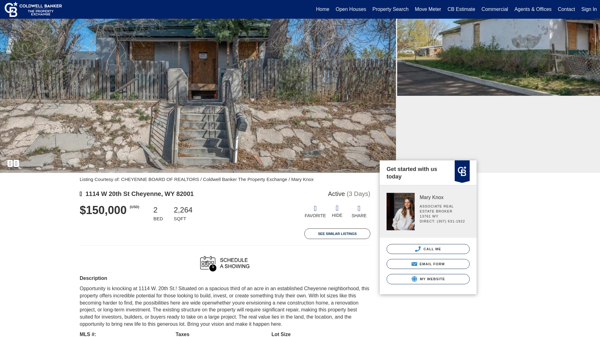 website screenshot of https://propertyex.com/listing/WY/Cheyenne/1114-W-20th-St-82001/226479319
