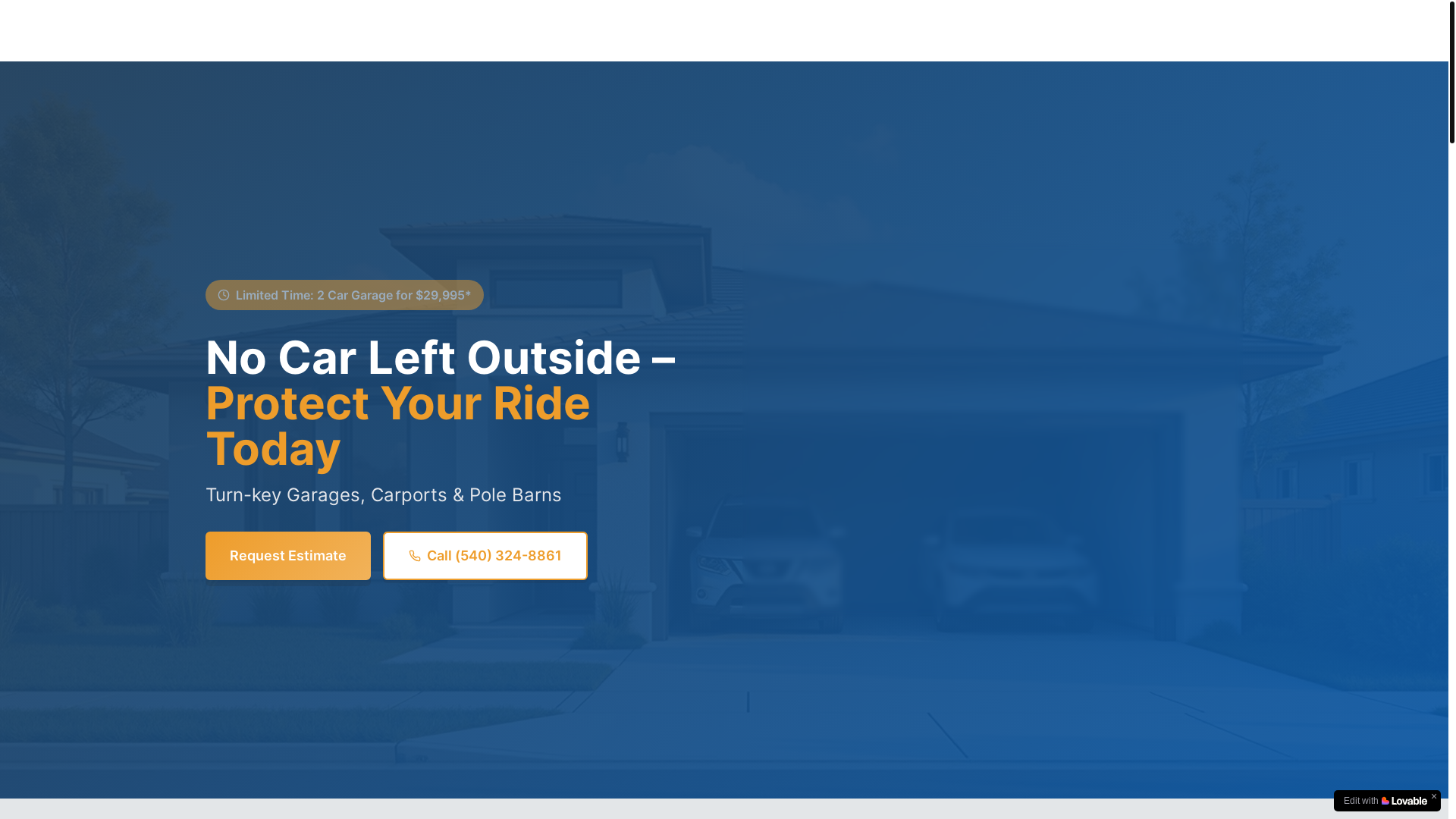 website screenshot of https://simplygaragesva.com/