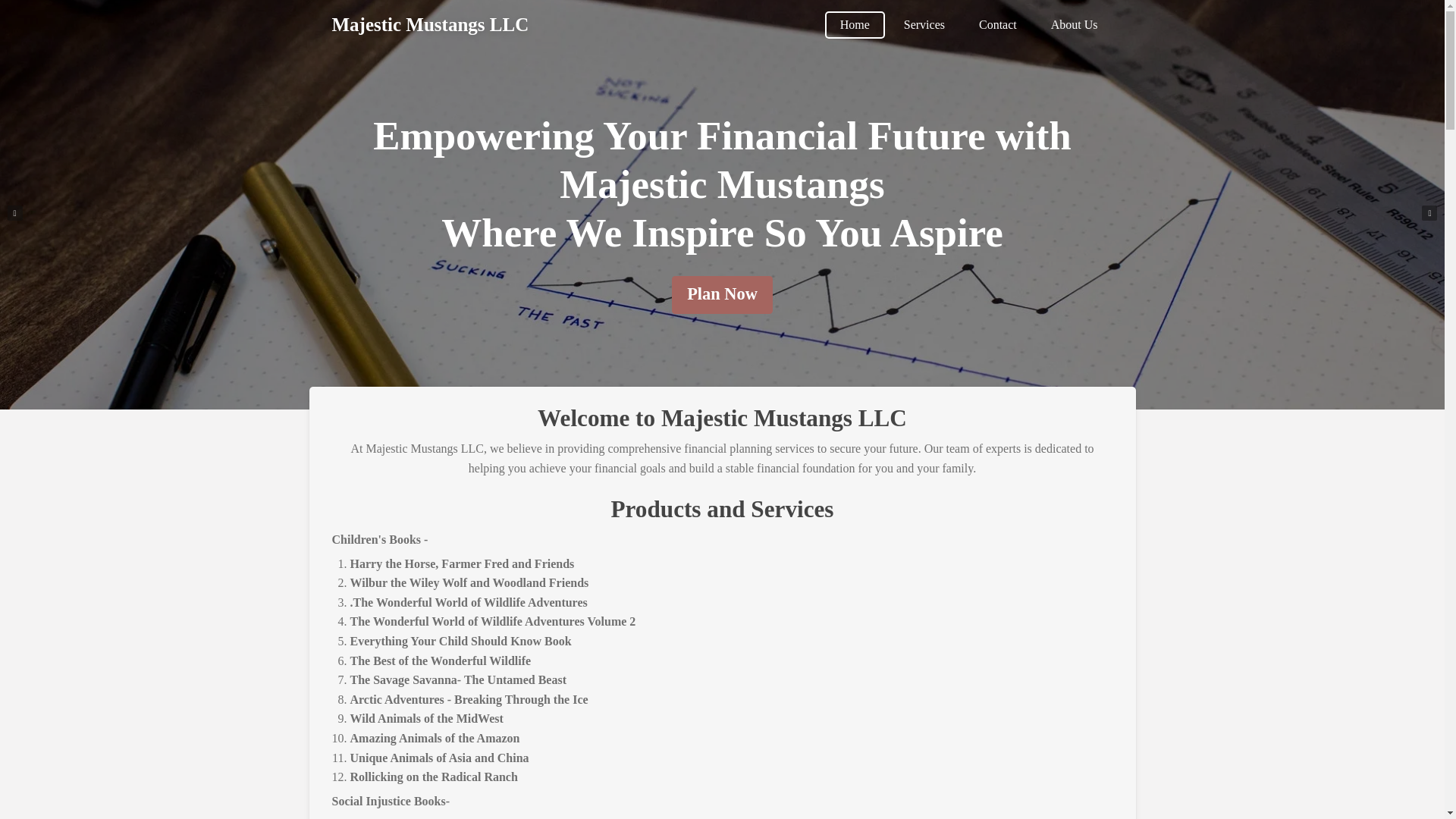 website screenshot of https://majesticmustangsllc.com/