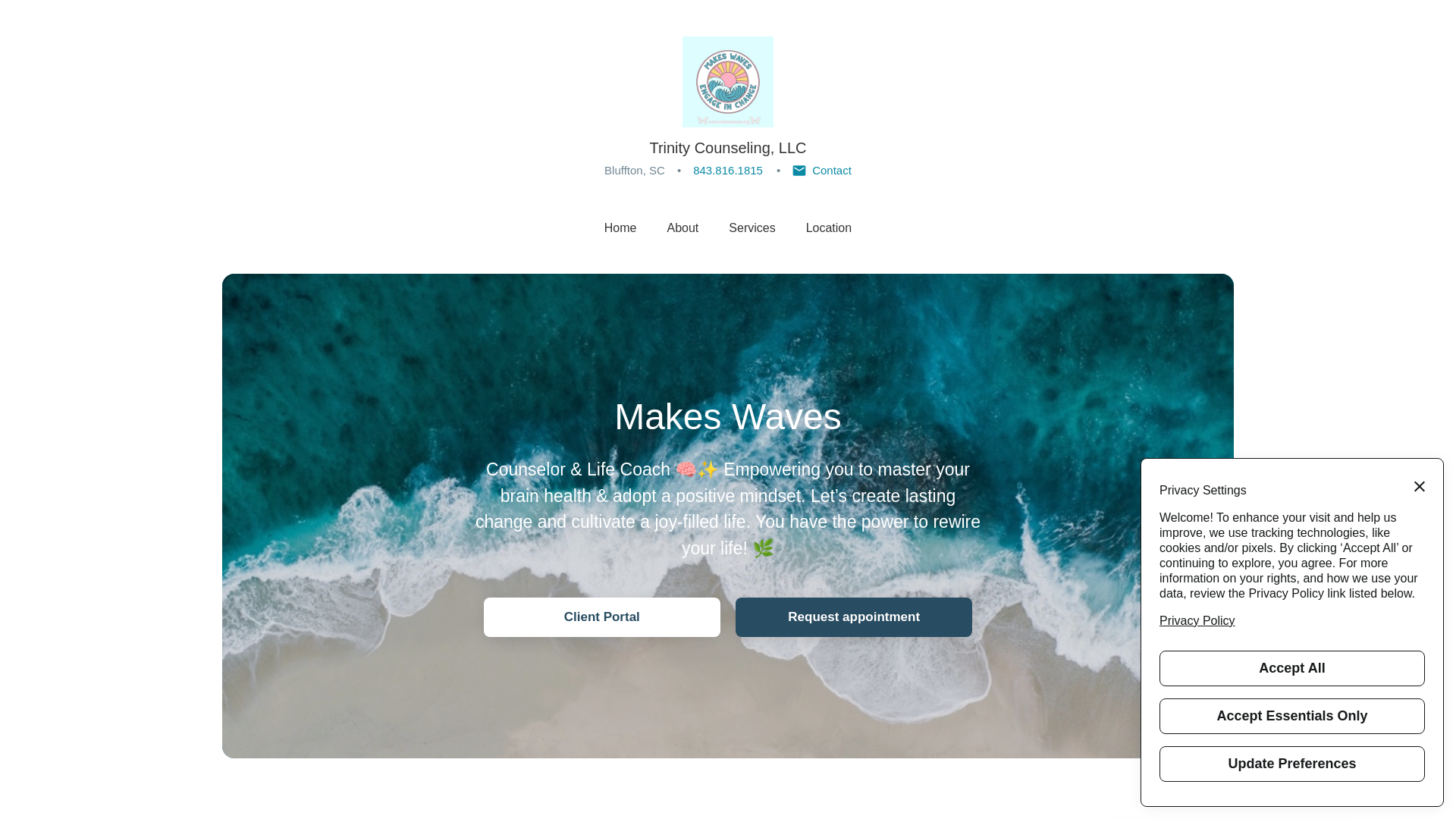 website screenshot of https://makeswaves.org/