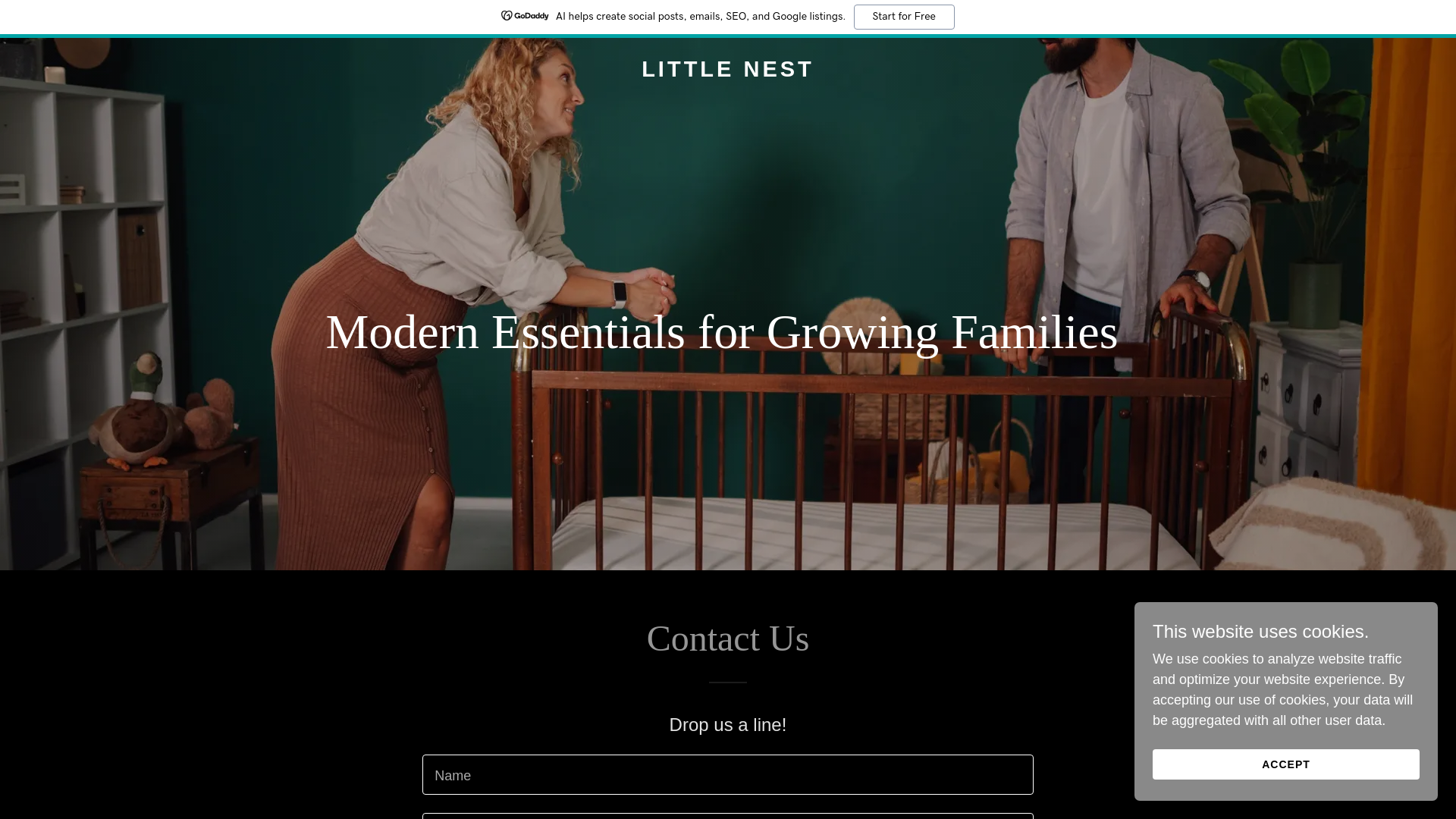 website screenshot of https://littlenestuae.com