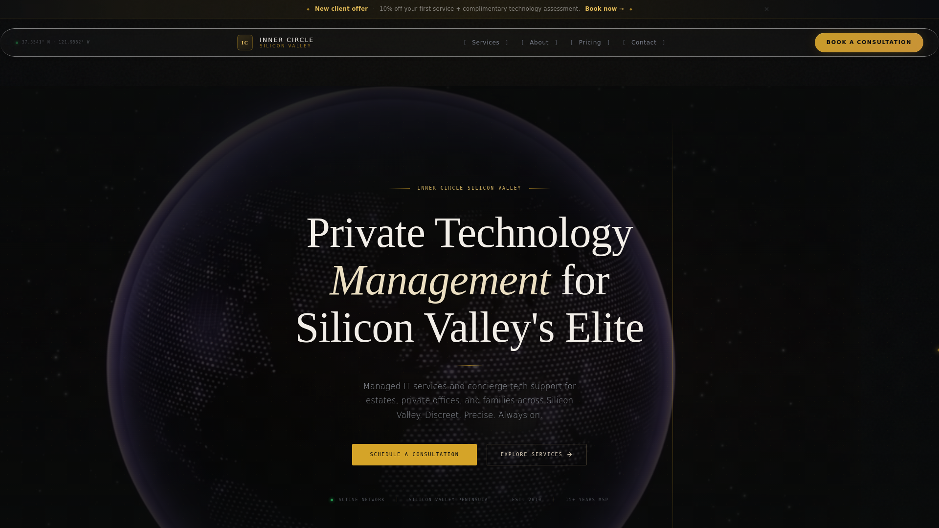 website screenshot of https://innercirclesv.com