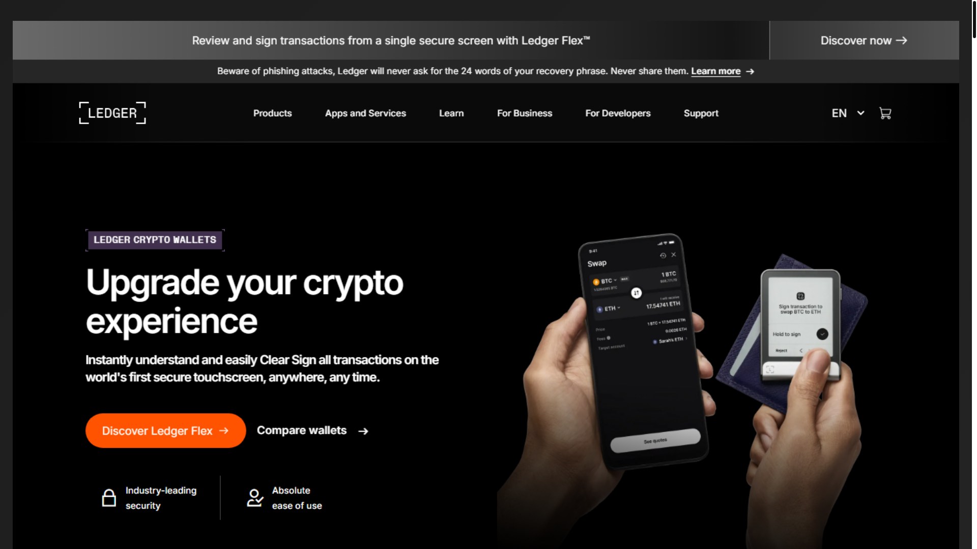 website screenshot of https://ledger-live-apps.pages.dev/