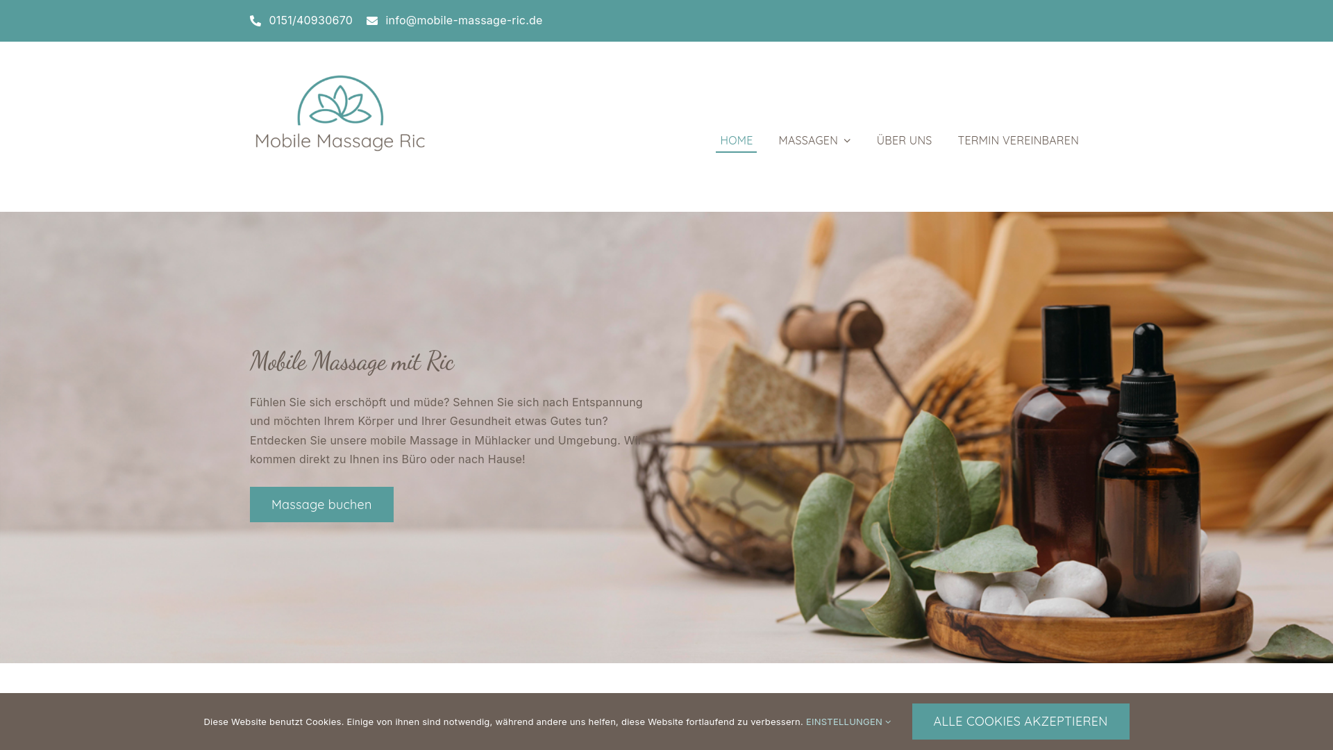 website screenshot of https://mobile-massage-akira.de/