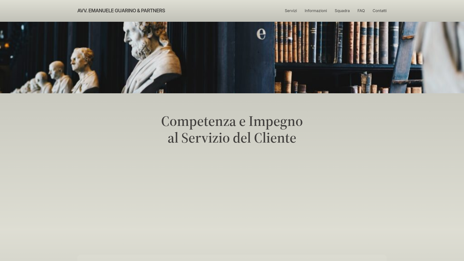 website screenshot of https://avvemanueleguarino.it/