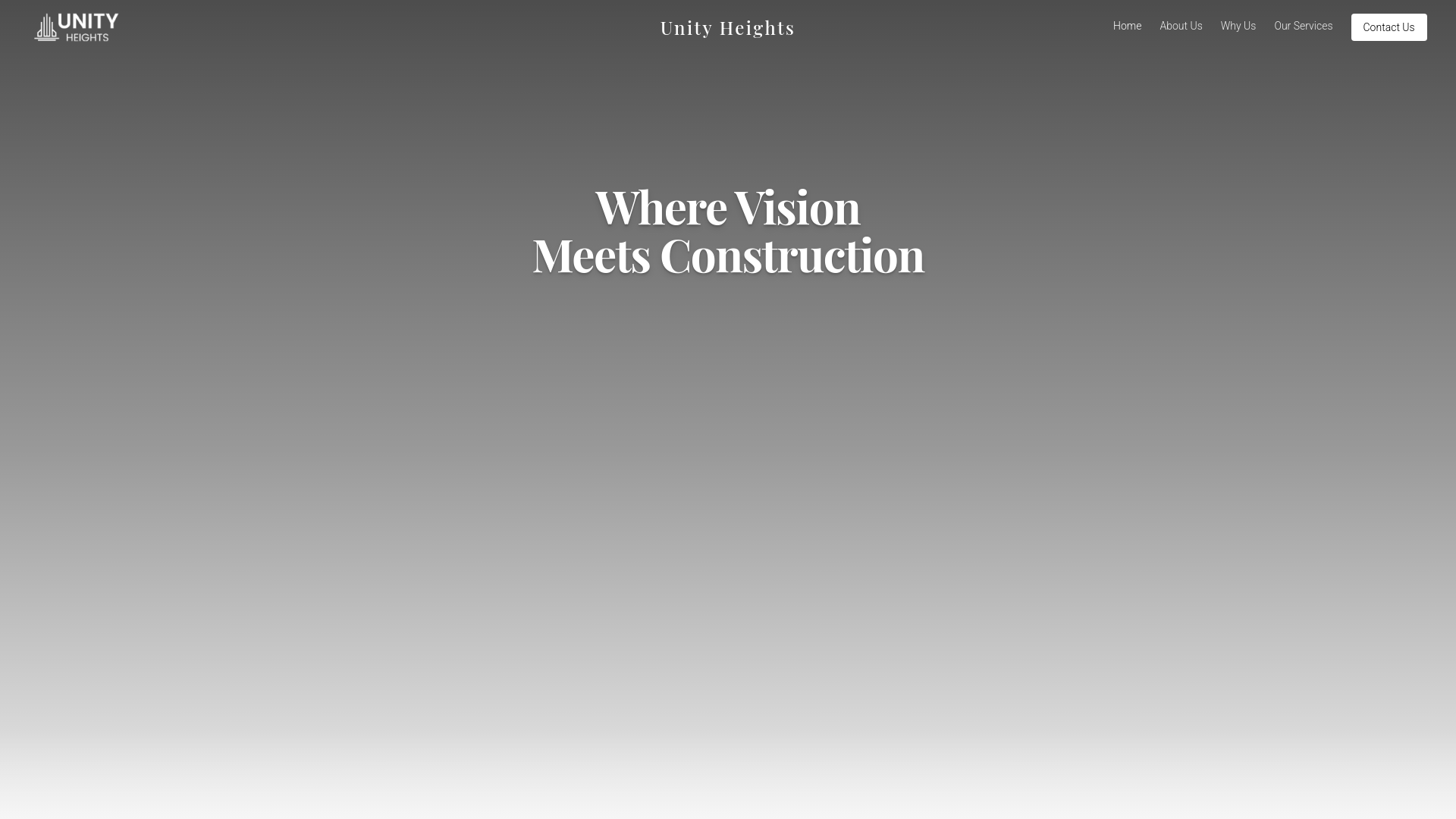 website screenshot of https://unityheights.org/