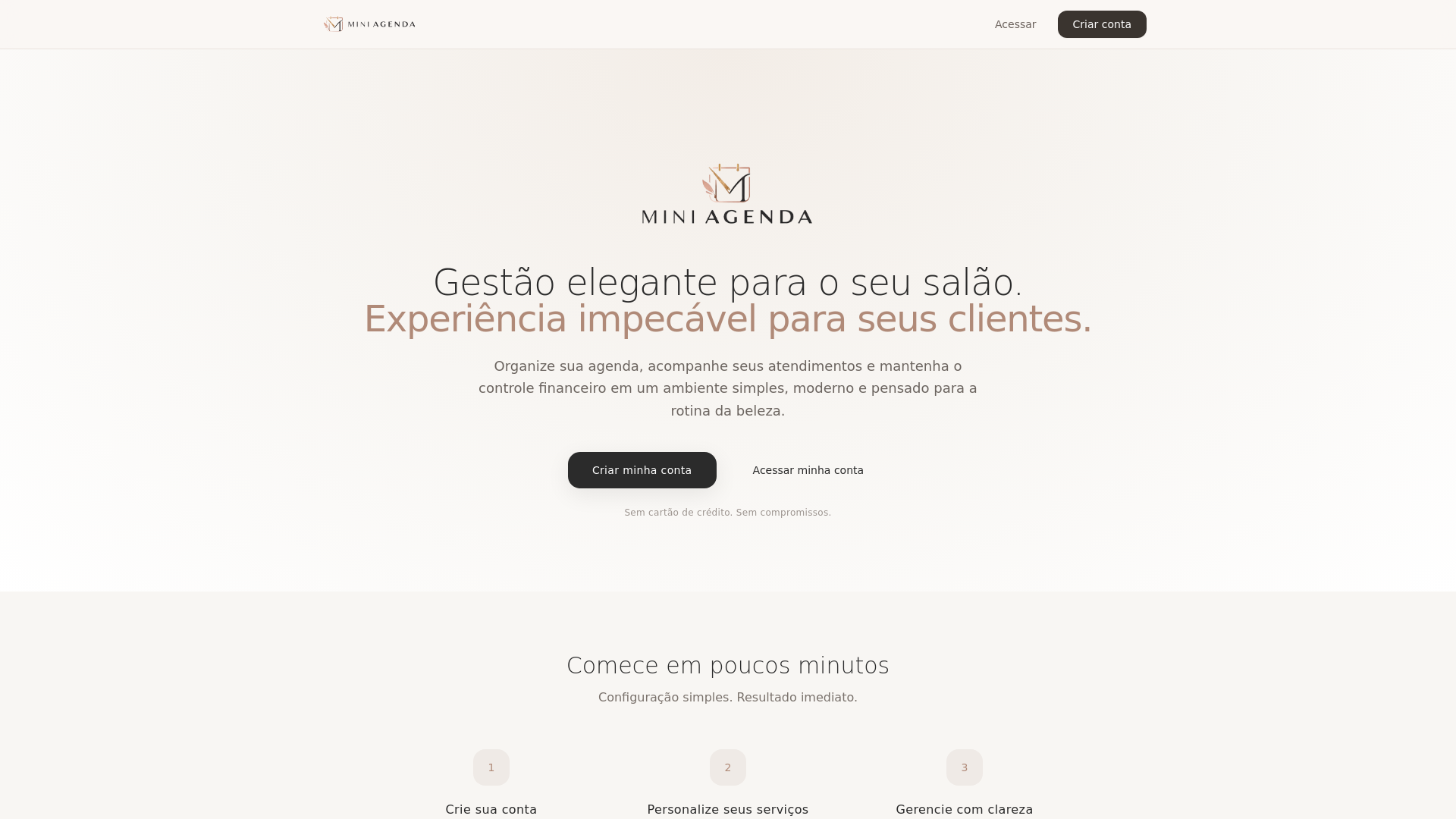website screenshot of https://miniagenda.com.br/
