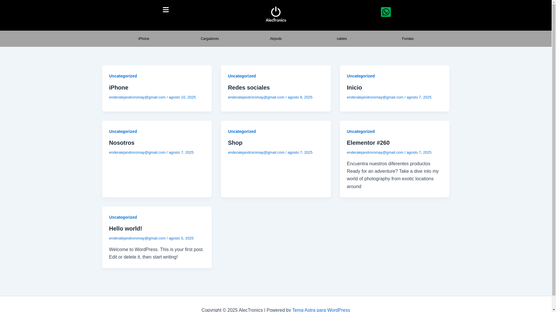 website screenshot of https://alectronics.io/