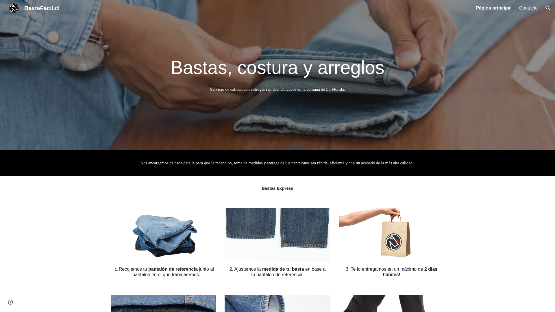 website screenshot of https://bastafacil.cl