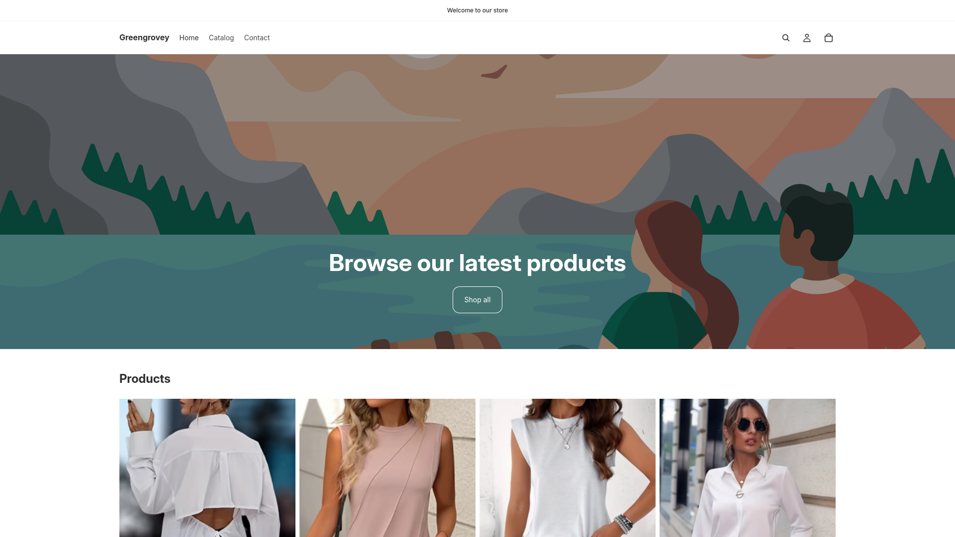 website screenshot of https://greengrovey.com/