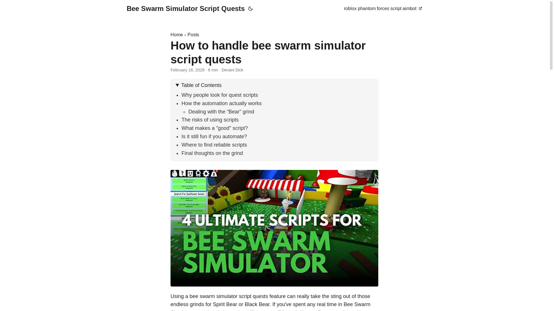 website screenshot of https://bee-swarm-simulator-script-quests.pages.dev/