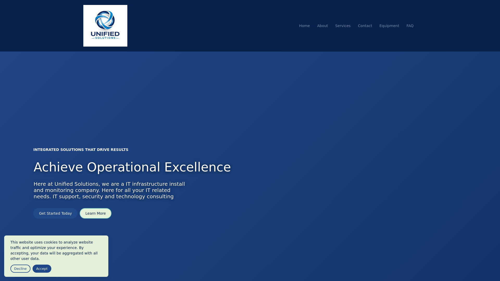 website screenshot of https://unifiedsolutionict.com/