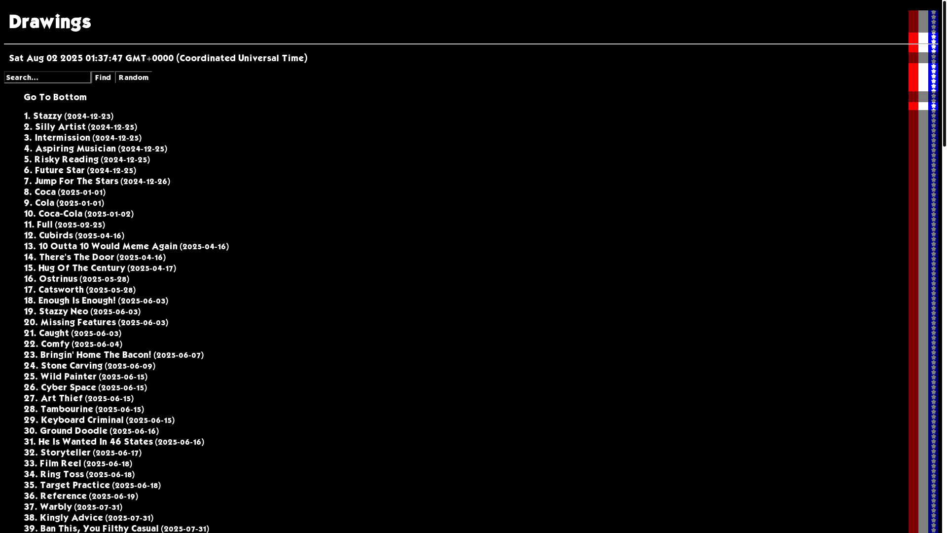 website screenshot of https://stazzy-drawings.pages.dev/