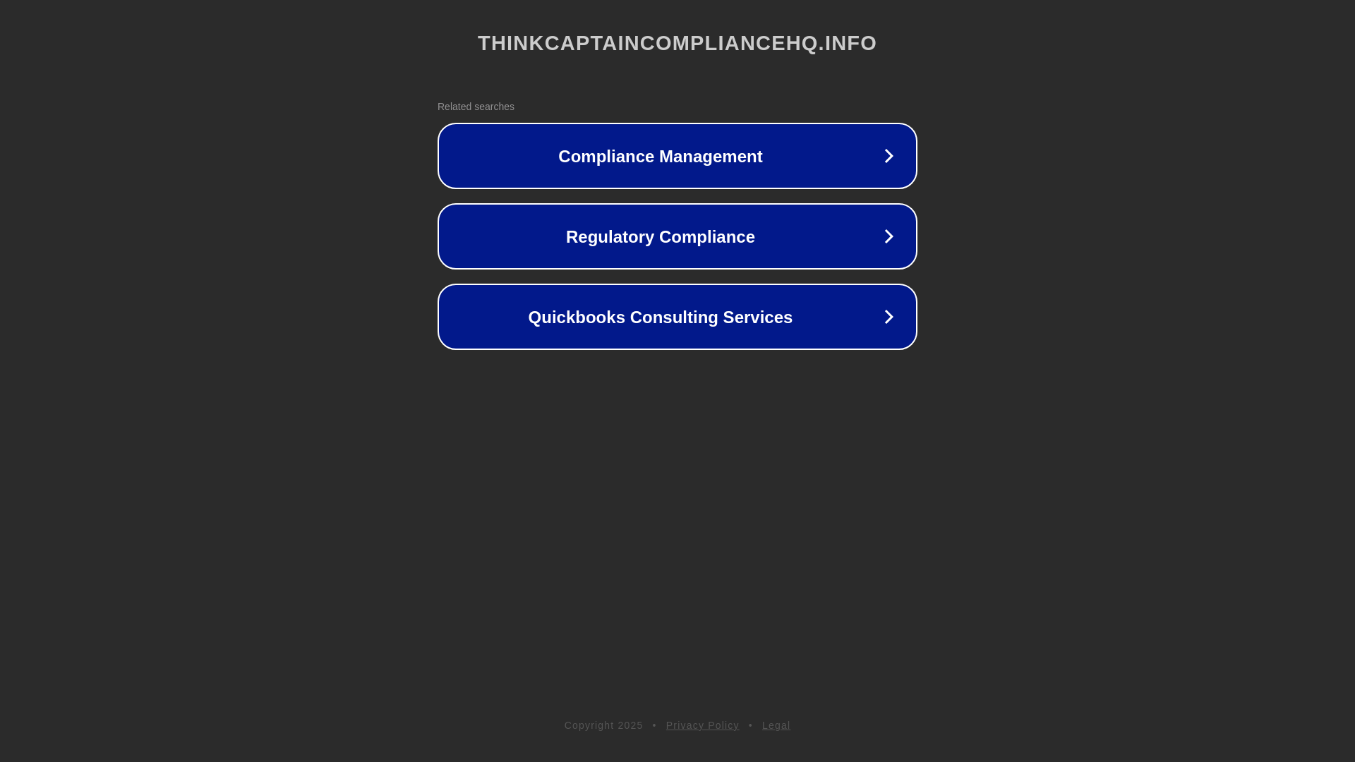website screenshot of https://thinkcaptaincompliancehq.info/