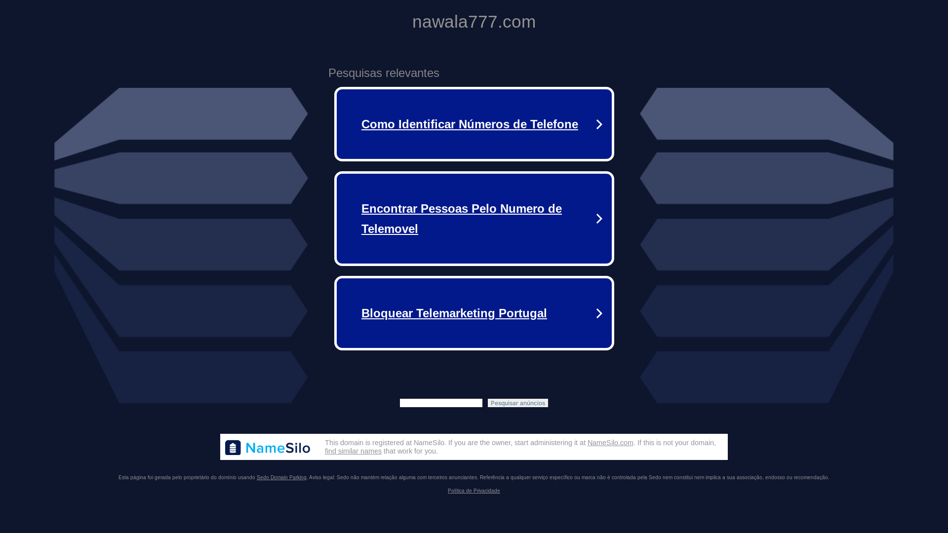 website screenshot of https://nawala777.com/