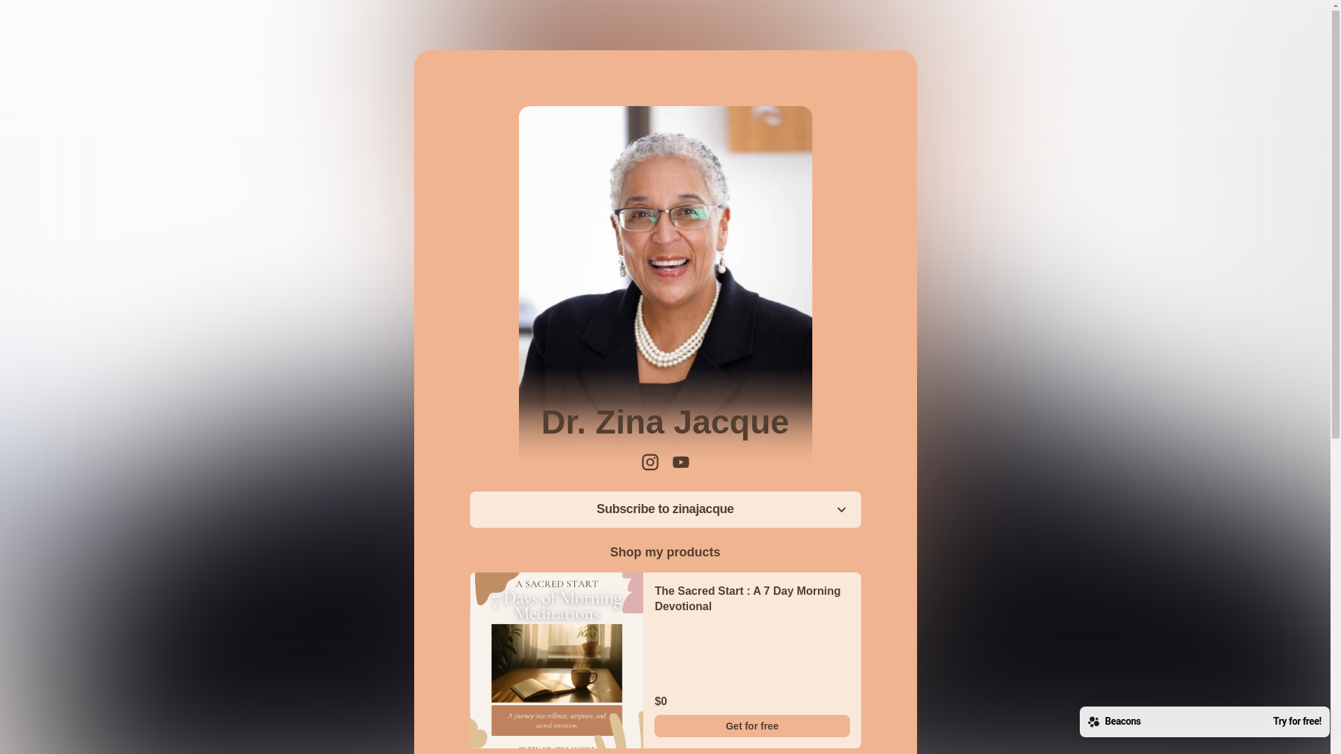 website screenshot of https://zinajacque.com/