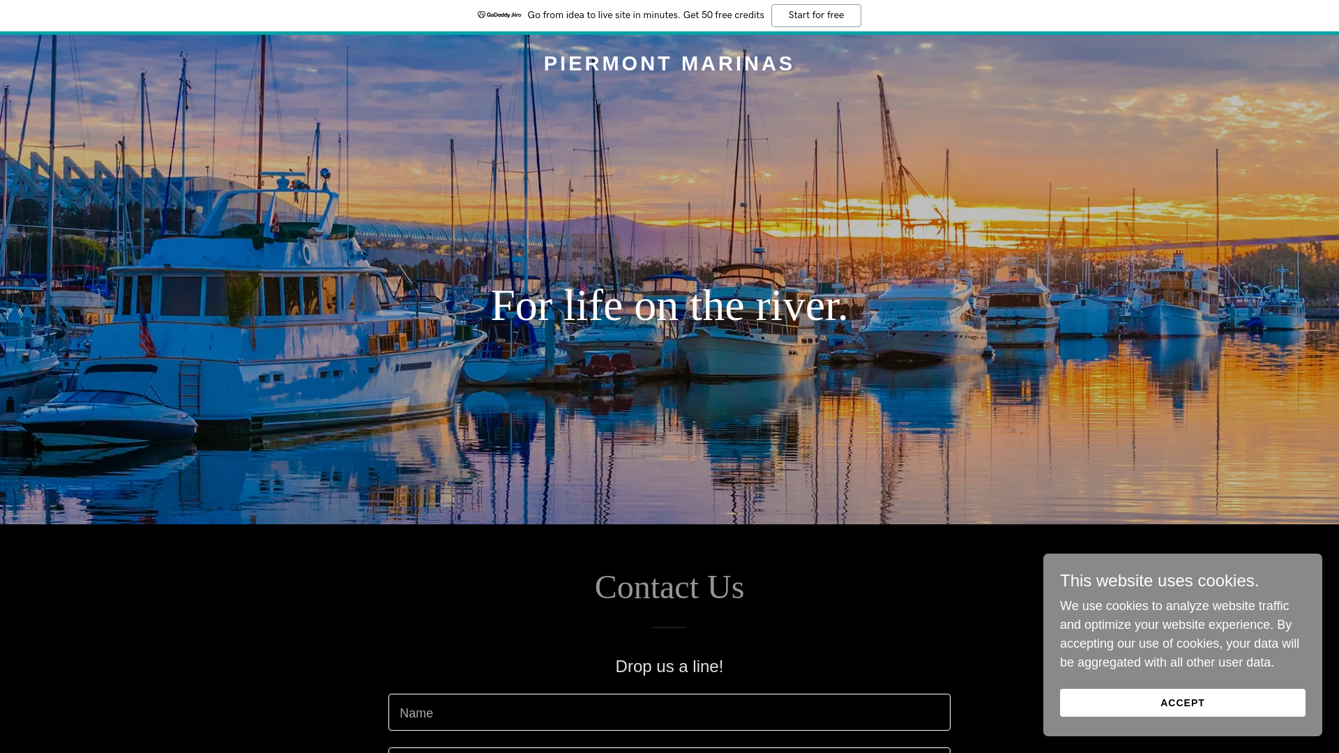 website screenshot of https://piermontmarinas.com/